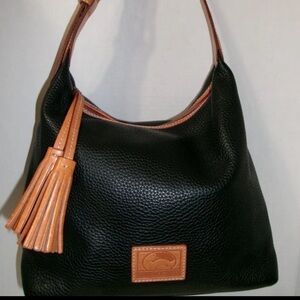 Dooney & Bourke Patterson Paige Pebble Grain Leather Hobo Bag with tassel EUC